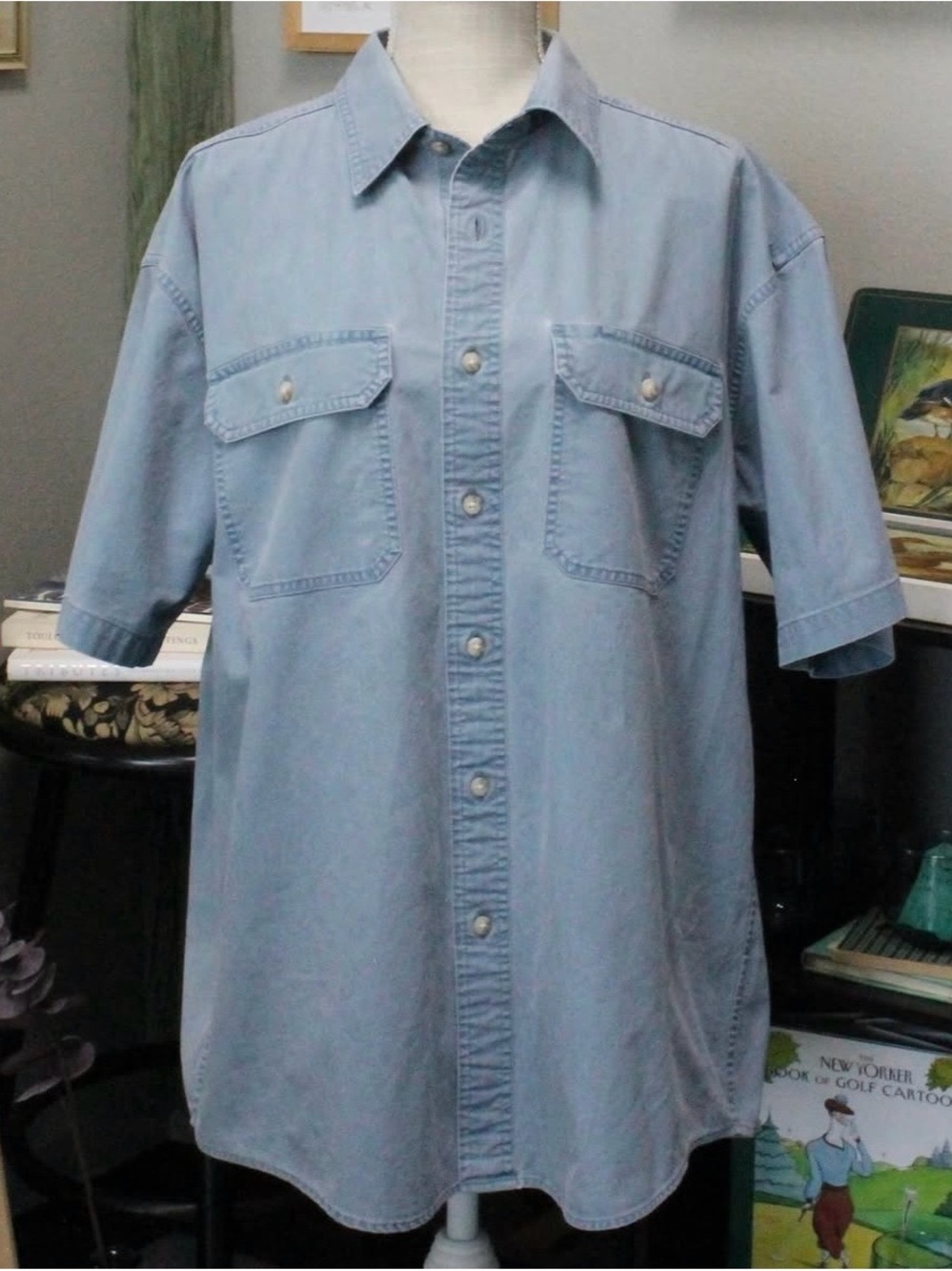 Light Blue Denim Button-Down Shirt